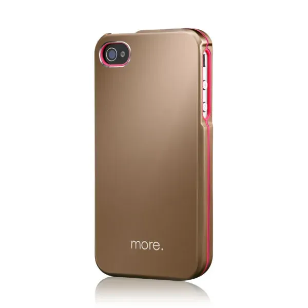 MORE Armor Metal Hybrid Case til iPhone 4 & 4S. Gold / pink.