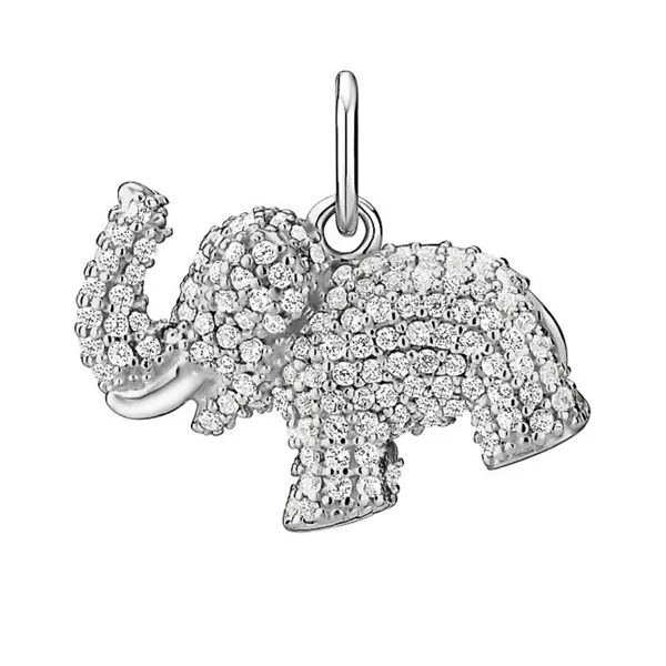 Vedhæng i Sølv med Elefant