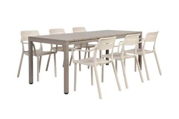 Nardi Rio Cassia Havemøbelsæt 140-210cm - Latte/Sand