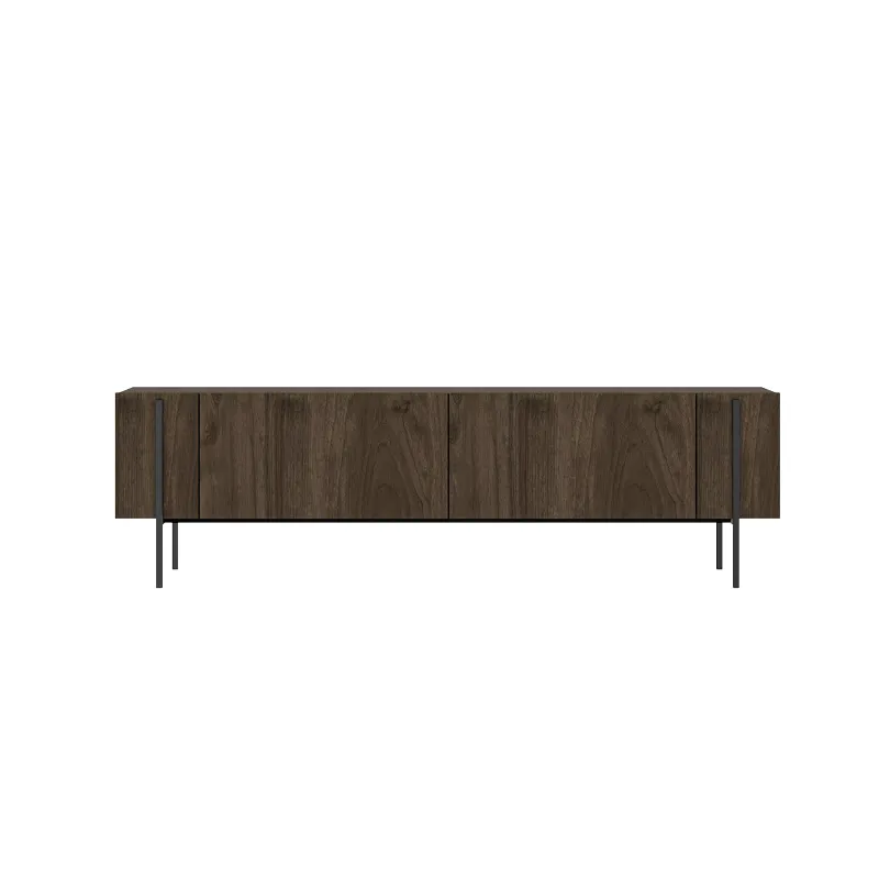 NORDVÄRK Herman TV-bord, m. 2 låger - valnød melamin (160x31,4)