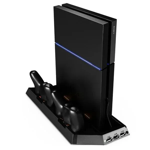 DOBE Universal PS4 (PS4/PS4 Slim/PS4 Pro) stander med køler samt PS4 controller opladestation.