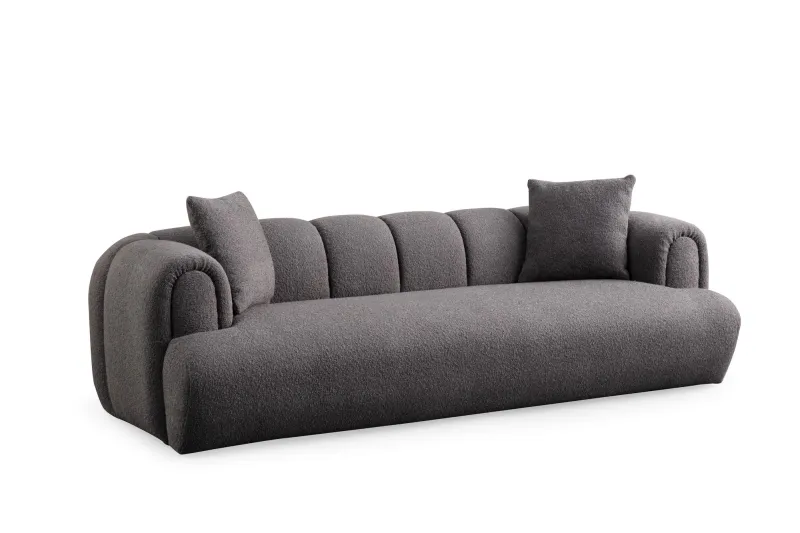 NORDVÄRK Puffy 3 Plain 3 pers. sofa - antracitgrå polyester
