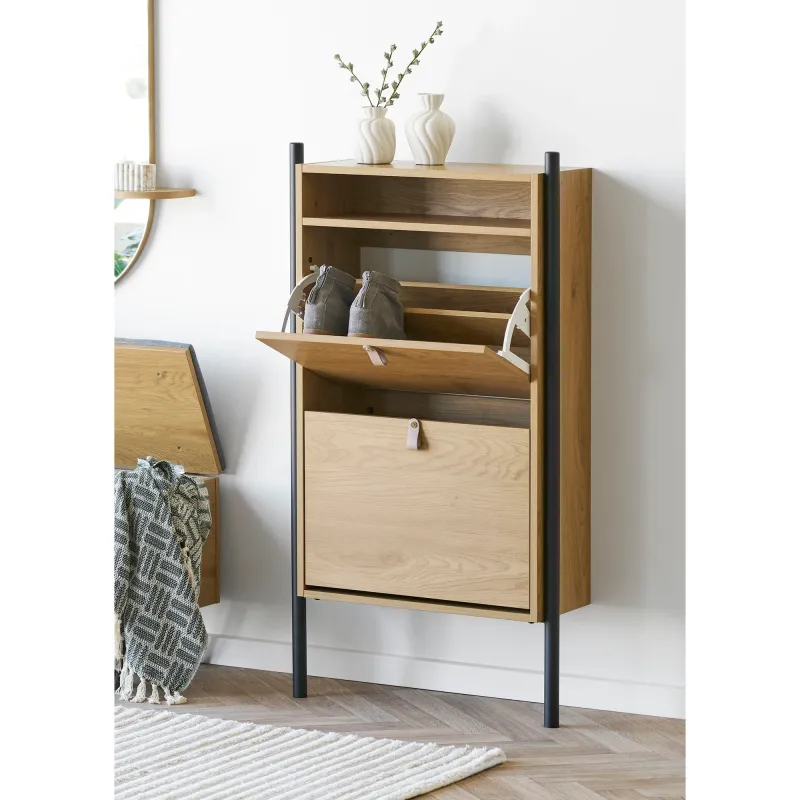House Nordic - Barco skoskab  -  Egetræslook  -  62×26×118 cm