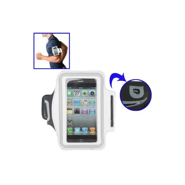 Sportsarmbånd til iPhone 4/4S, 3GS, 3G og iPod touch. Hvid.