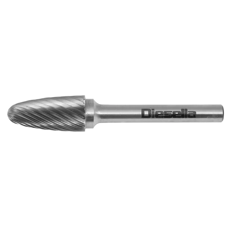 Fræsestift HM Ø8x18 mm form F (Single cut) med Ø6 mm skaft