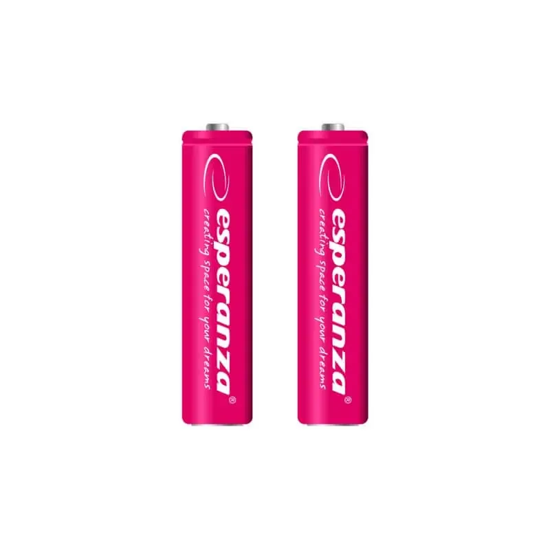 Esperanza Genopladelige batterier. Ni-MH AAA 1000MAH. 2 stk. Pink.