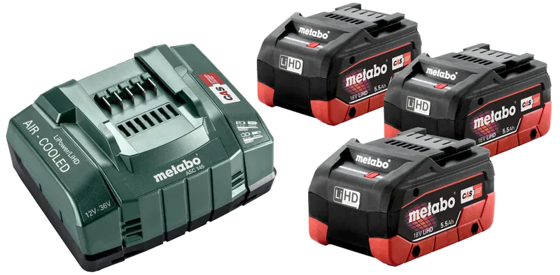 Batterisæt med 3×18V/5,5Ah LiHD + oplader ASC 145