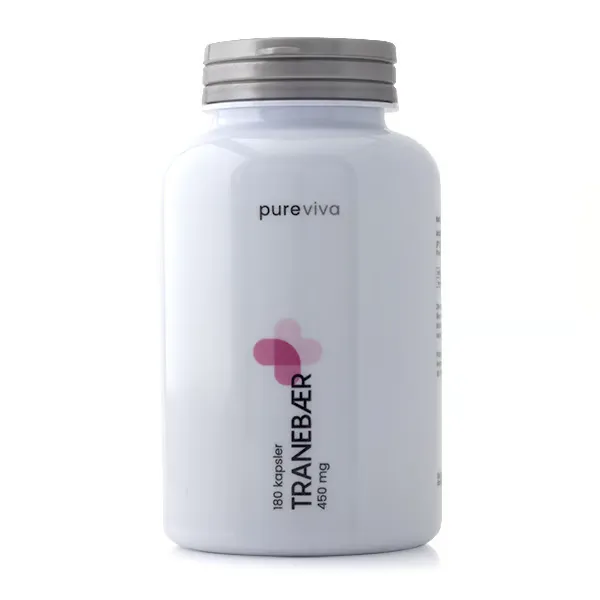 Pureviva Tranebær 450 mg (180 kaps)