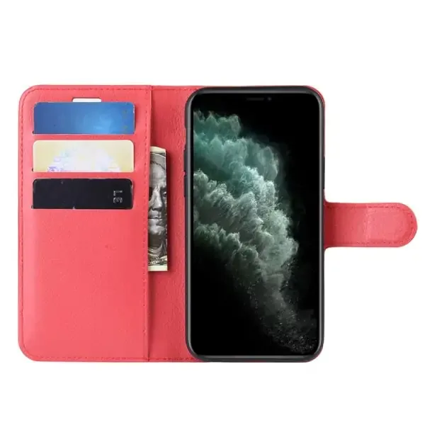 iPhone 11 cover & stander med kreditkortholder. Rød.