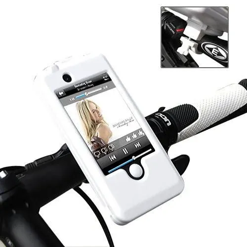 Vandtæt cykelholder / styrholder til iPhone 4 / 4S. Hvid.