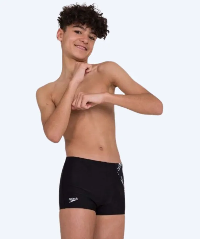 Speedo aquashorts til drenge - Allover Panel - Sort/hvid