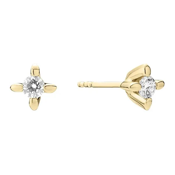 Ørestikker i 8 kt. Guld med Lab - Grown Diamanter - 0,20 ct.