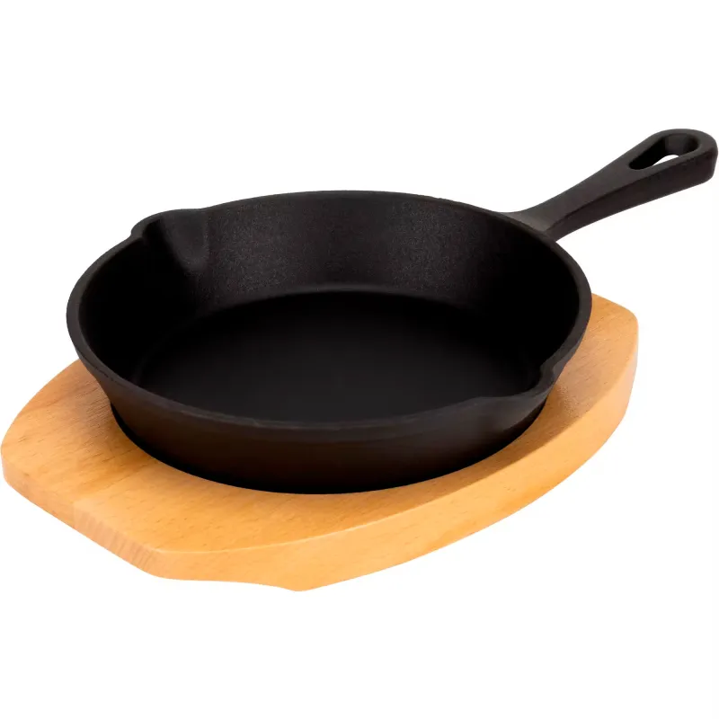 Mareld Serveringsgryta i gjutjärn 16 cm, underlägg i trä