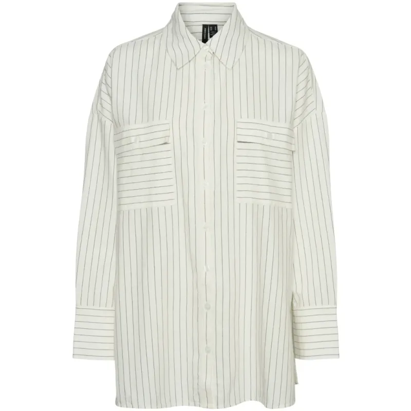 VERO MODA dame skjorte VMSIRI - Asphalt Snow white