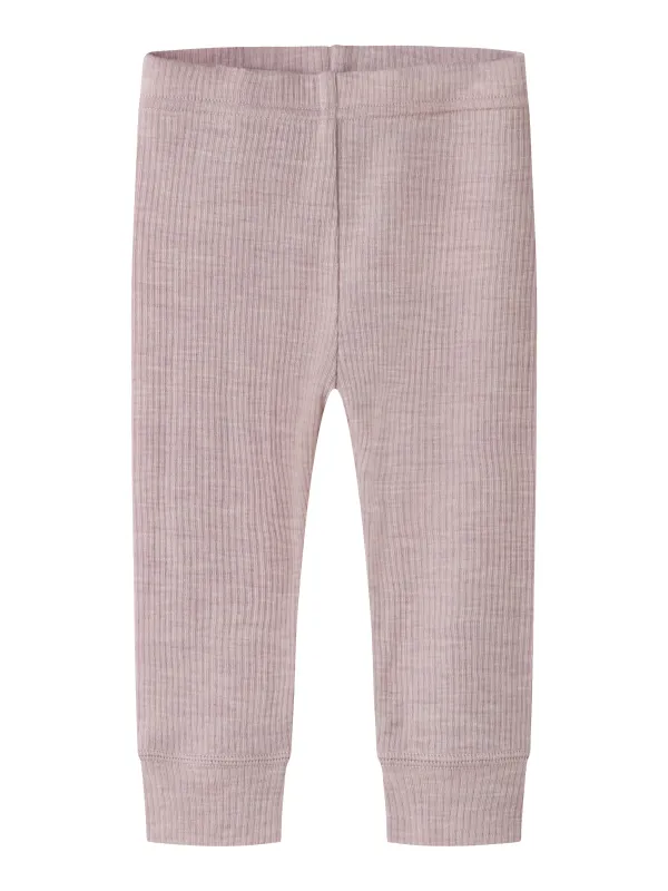 Name It Wax - Wool Rib Leggings - Violet Ice - 50 cm