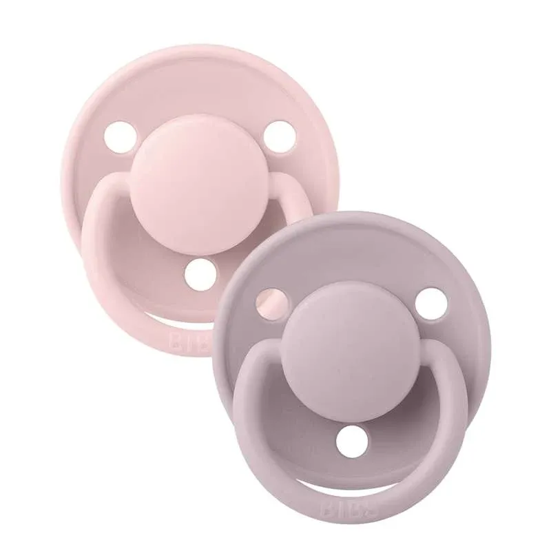 BIBS Rund De Lux Sut - 2-Pak - Onesize - Silikone - Blossom/Dusky Lilac