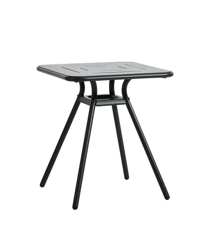 WOUD Ray cafébord - sort aluminium, kvadratisk (65x65)