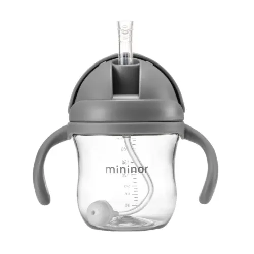 Mininor, Sugerørskop - Drypfri, 220 Ml, Grå