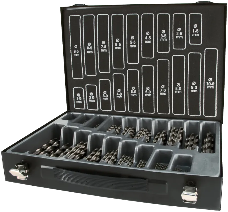 Borsortiment HSS-G 1-10×0,5mm, kuffert 170stk