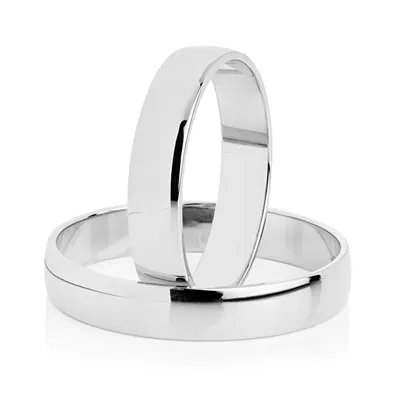 BARTOLI Classic vielsesringe i 8 kt. Hvidguld - 4 mm