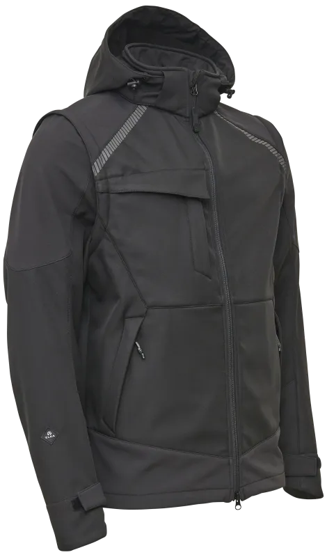 Softshelljakke m/aft. ærmer 117300 sort Str. 4XL