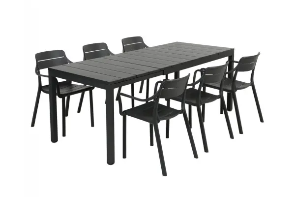 Nardi Rio Cassia Havemøbelsæt 140-210cm - Antracit