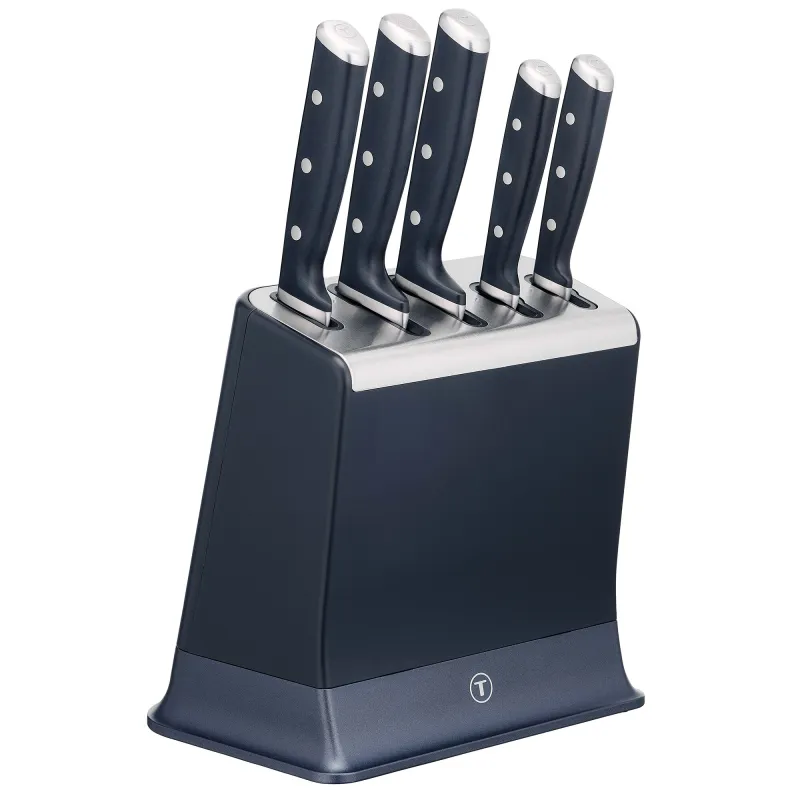 Tefal EverSharp Pro knivblok, mørkeblå, 5 dele,