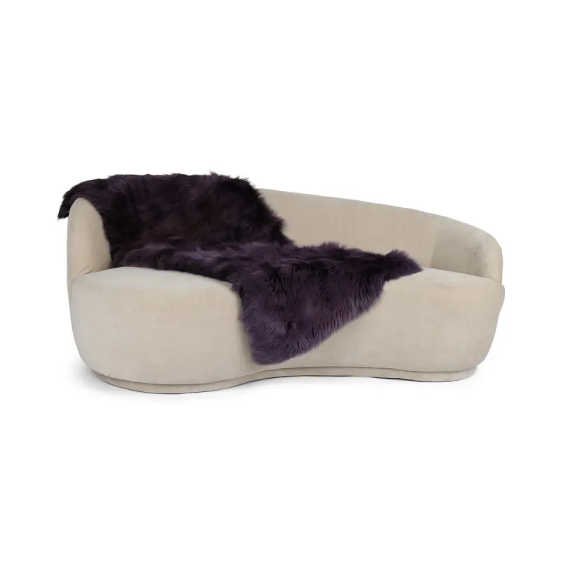 Premium tæppe af ræv | Bagside af kashmir | Aubergine | 150x70 cm