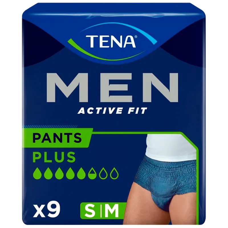 Tena Men Active Fit Navy S/M Pants (9 stk)