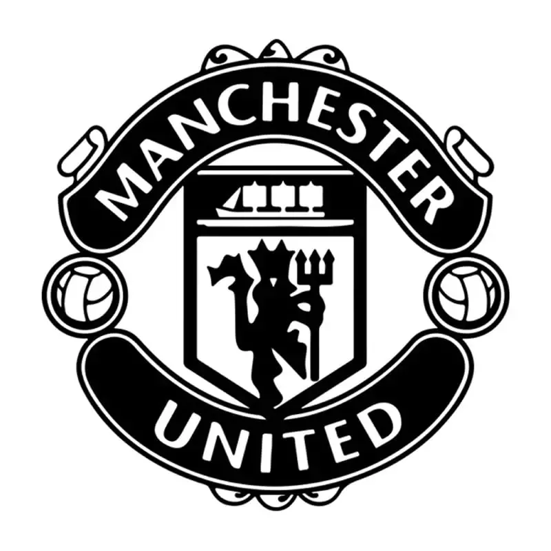 Manchester United wallsticker. Flot Manchester United logo. Sort. 50x50cm