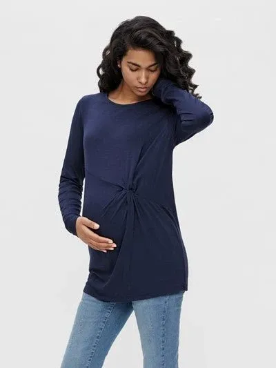 Mamalicious l/æ jersey ventetop, marineblå, MLKarely - Mamalicious - Top - Buump