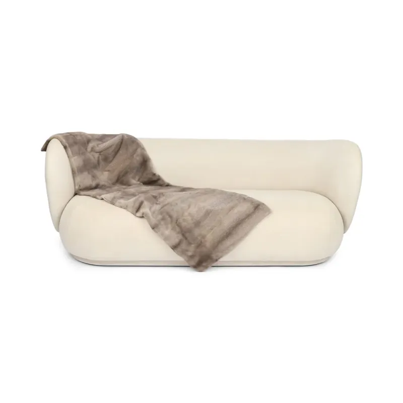 Minkplaid | Bagside af kashmir | Silver Blue | 60x180 cm
