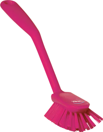 Vikan Opvaskebørste m/skrabekant, 280 mm, Medium, Pink