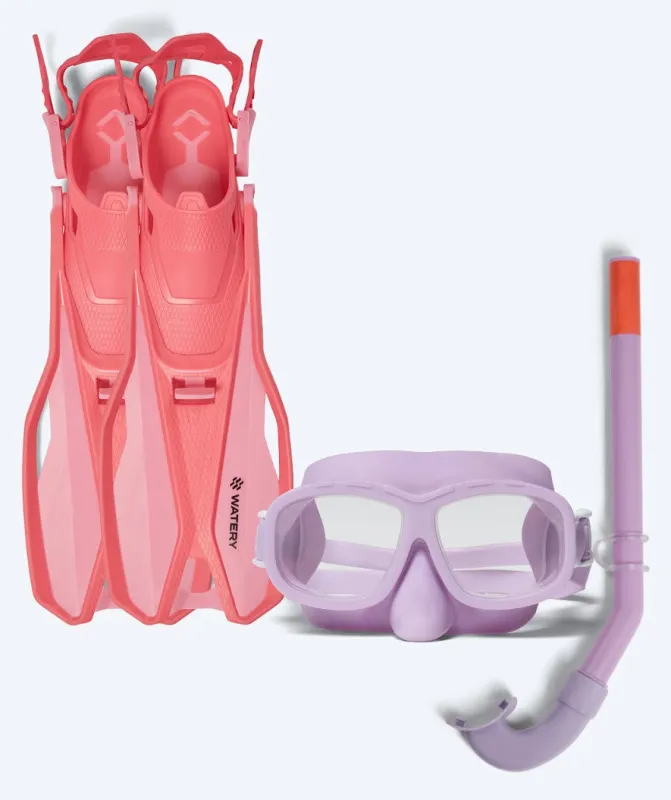 Watery snorkelsæt til børn (4-10) - Sunset/Wyre - Lilla/pink - Snorkelsæt til børn (4-16 år)