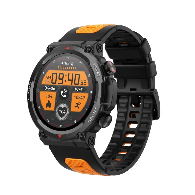 S56T Touch Screen Smartwatch. IP67 Vandtæt Aktivitets ur med skridttæller mm. Sort.