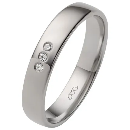 BARTOLI Silverbirds vielsesring i Sølv med Zirkonia - 4 mm