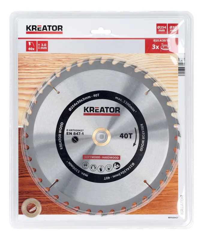 Rundsavsklinge 254 mm - 40 HM tænder