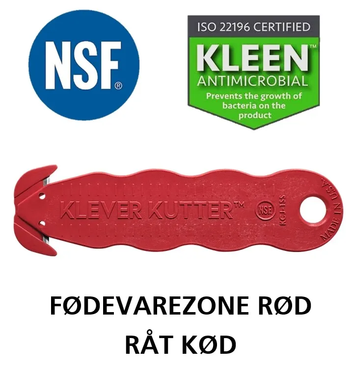 KLEVER NSF kniv fødevarezone RØD, 10 stk. pakke