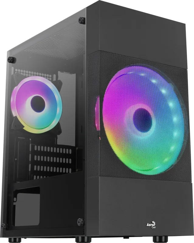 AeroCool Atomic Lite Tårn Micro-ATX No power supply Sort Kabinet - GEEKD.dk