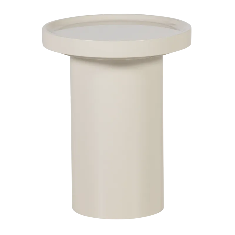 WOOOD Veluna sidebord, rund - sand højglans MDF (Ø40)