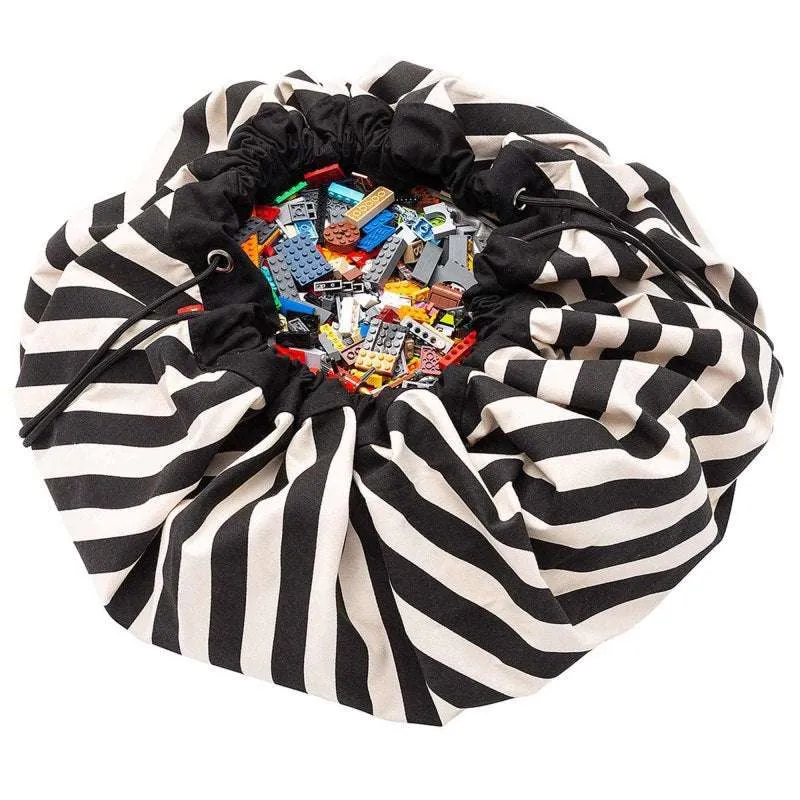 Play & Go Opbevaringstæppe - Stripes Black