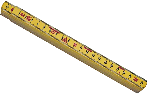 Meterstok gul glasfiber G59-1-10 GU mm/mm, 1 m og 10 led