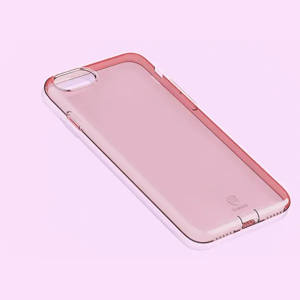 Baseus 0.7mm Slim Gel Cover til iPhone 7 / 8. Gennemsigtig pink.