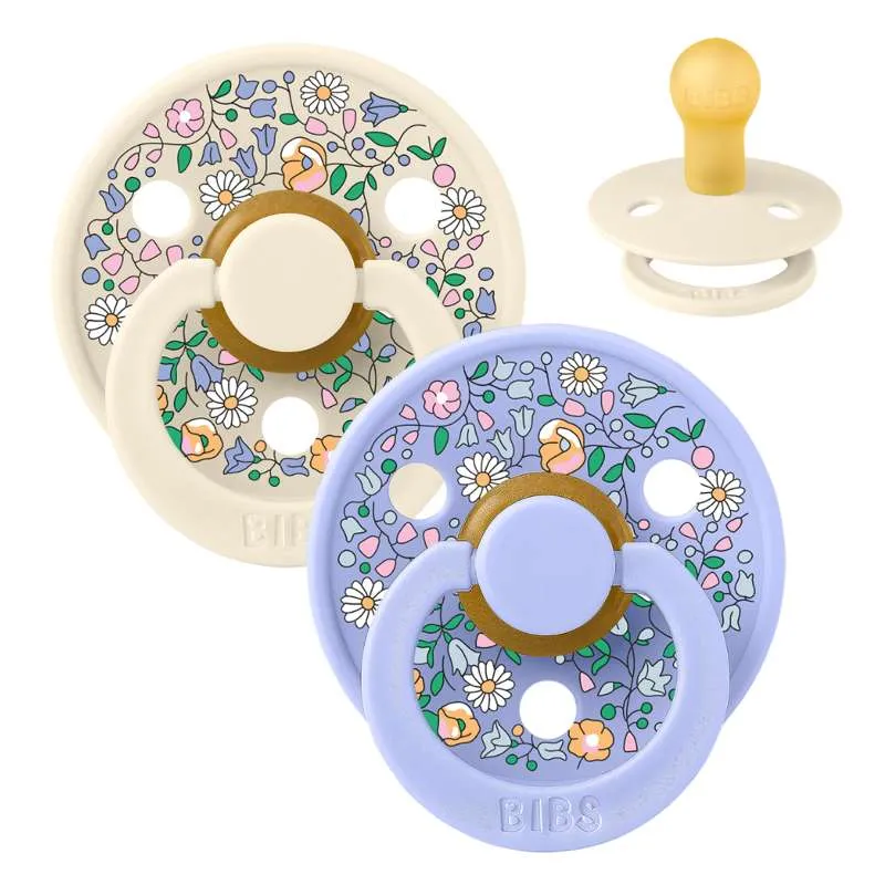 BIBS Rund Colour Sut - 2-Pak - Str. 1 - Naturgummi - Liberty - Chloe Meadow/Ivory Mix