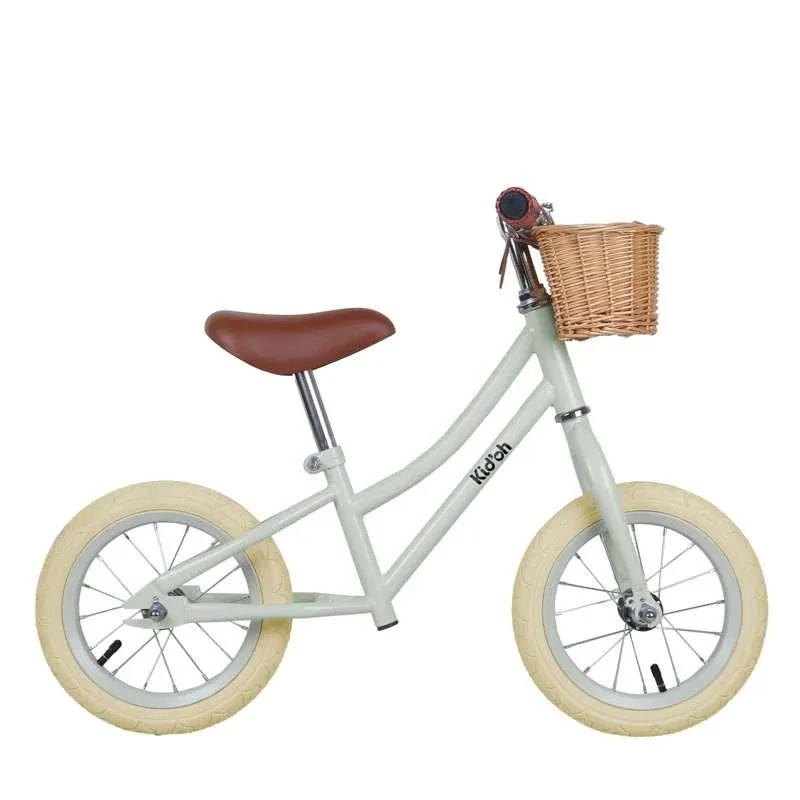 Kid'oh Løbecykel m. Cykelkurv - Pale Sage