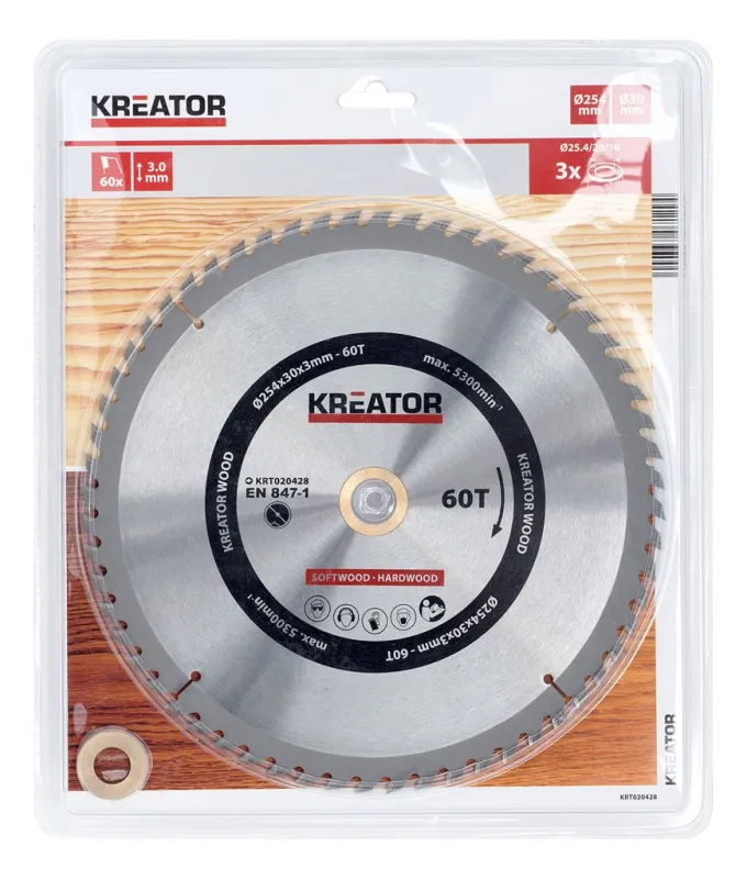 Rundsavsklinge 254 mm - 60 HM tænder