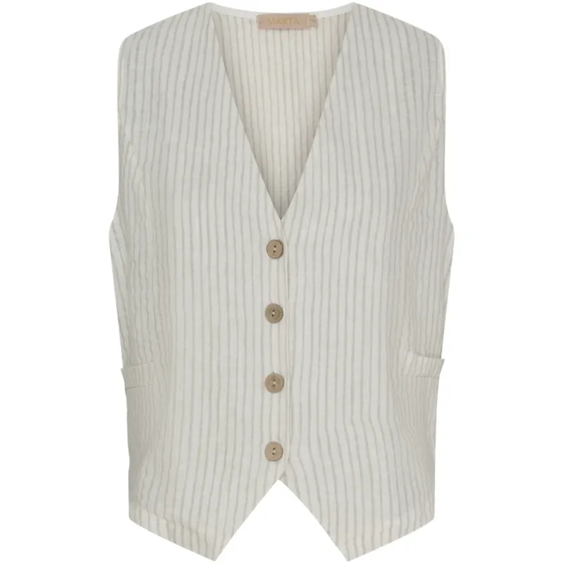 Marta Du Chateau dame vest MdcEdel - Stripe Grey