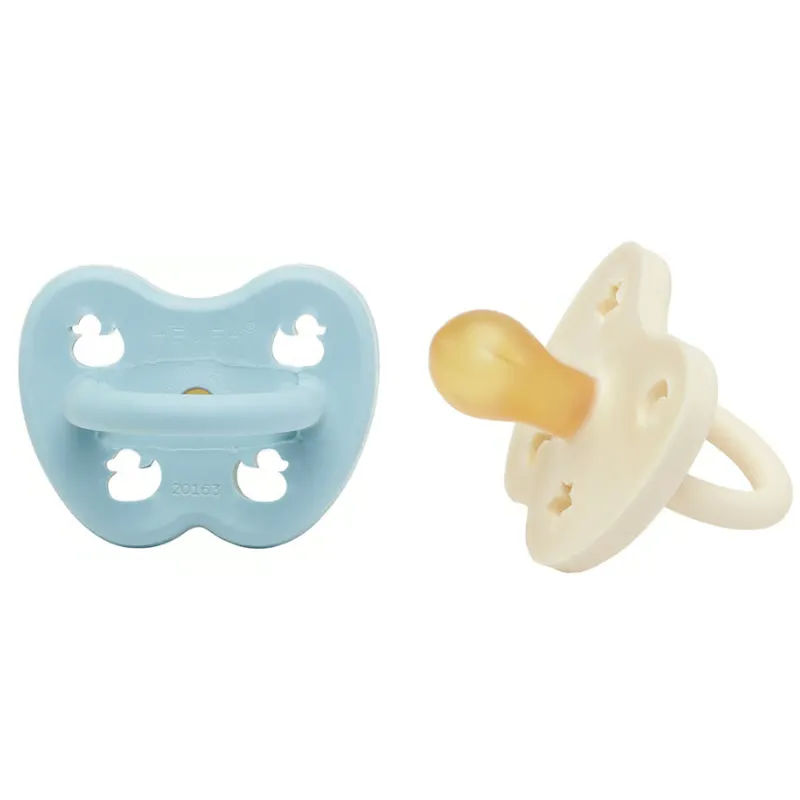 Hevea Naturgummi Sut, Nyfødt 0+ Måned Baby Blue & Milky White (1 sæt)