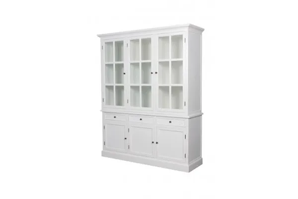 Falster Vitrineskab - 195x160x50 cm Hvid