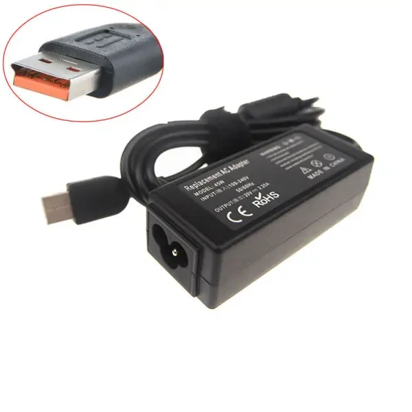 Oplader til LENOVO Yoga 3 / Yoga 3 Pro. 45W - 20V/2.25A med USB